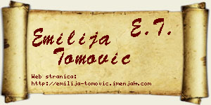 Emilija Tomović vizit kartica